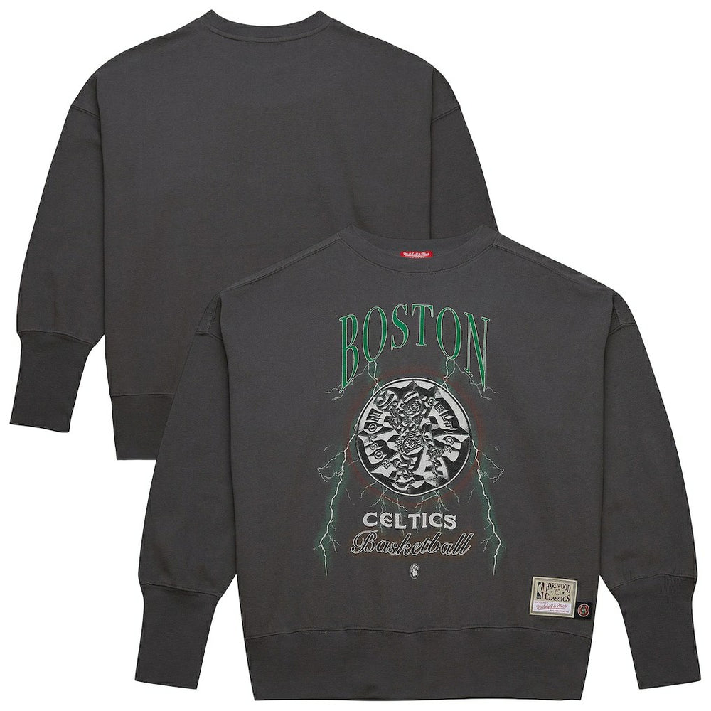 Boston Celtics Women's Hardwood Classics Lightweight Pullover Sweatshirt Charcoal - Mitchell & Ness