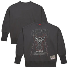 Chicago Bulls Women's Hardwood Classics Lightweight Pullover Sweatshirt Charcoal - Mitchell & Ness