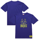 Milwaukee Bucks Hardwood Classics Neon Nights Premium T-Shirt Purple - Mitchell & Ness