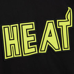 Miami Heat Hardwood Classics Neon Nights Premium T-Shirt Black - Mitchell & Ness