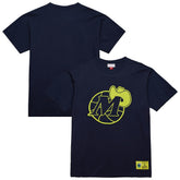 Dallas Mavericks Hardwood Classics Neon Nights Premium T-Shirt Navy - Mitchell & Ness