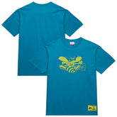 Charlotte Hornets Hardwood Classics Neon Nights Premium T-Shirt Teal - Mitchell & Ness