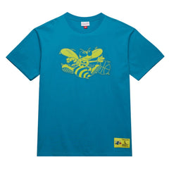 Charlotte Hornets Hardwood Classics Neon Nights Premium T-Shirt Teal - Mitchell & Ness
