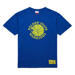 Golden State Warriors Hardwood Classics Neon Nights Premium T-Shirt Royal - Mitchell & Ness