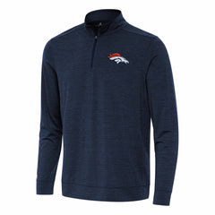 Denver Broncos Antigua Bright Quarter-Zip Top - Heather Navy Tops