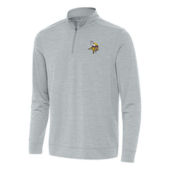 Minnesota Vikings Antigua Bright Quarter-Zip Top - Heather Gray Tops