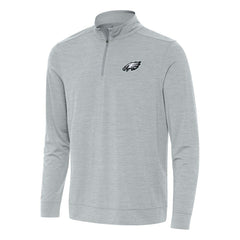 Philadelphia Eagles Antigua Bright Quarter-Zip Top - Heather Gray Tops