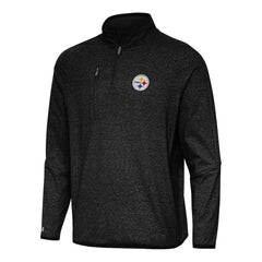 Pittsburgh Steelers Antigua Certain Tri-Blend Quarter-Zip Top - Heather Black Tops