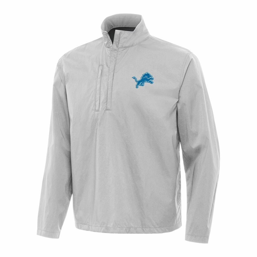 Detroit Lions Antigua Brisk Quarter-Zip Pullover Jacket - Gray Pullover