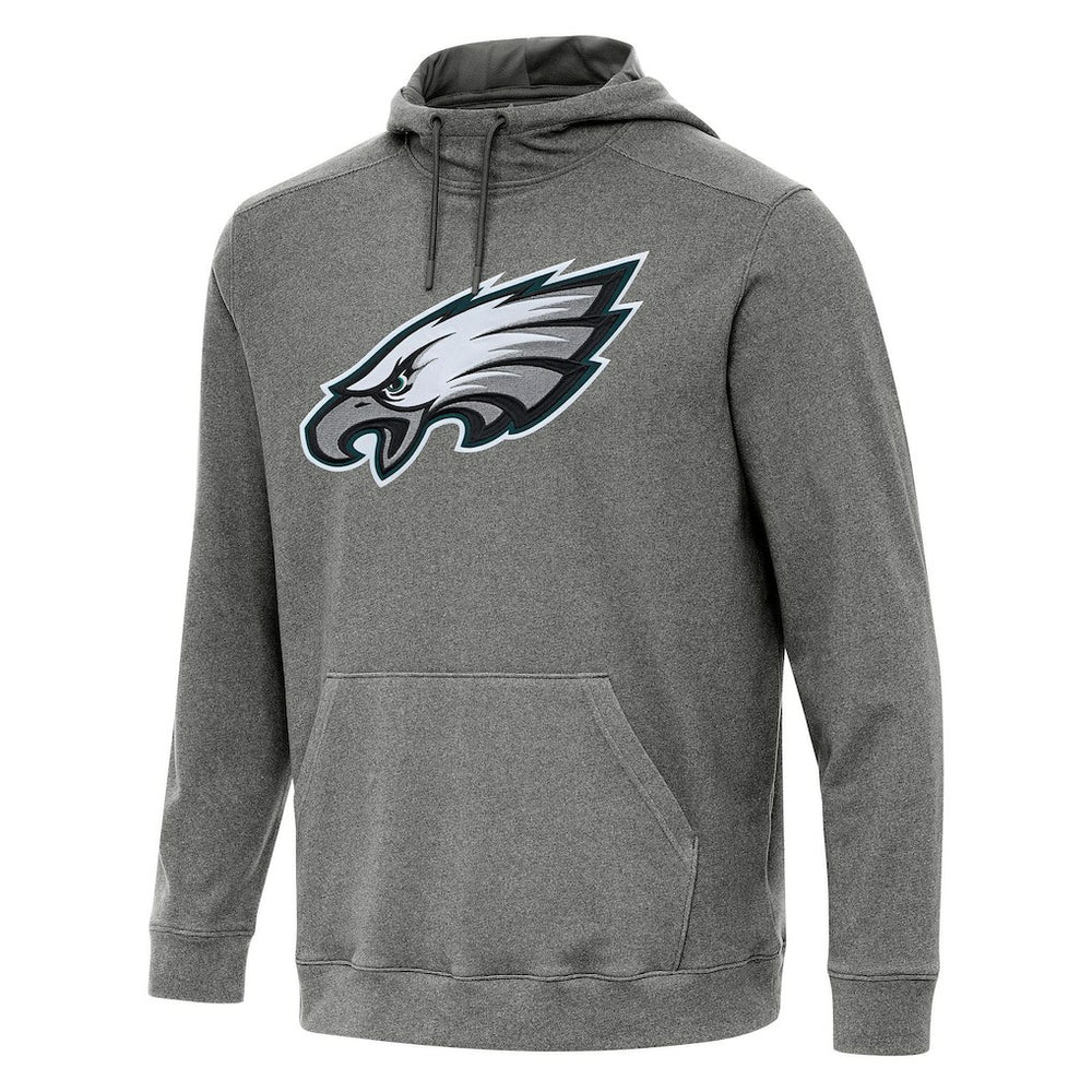 Philadelphia Eagles Antigua Cloud Pullover Hoodie - Heather Black Hoodies