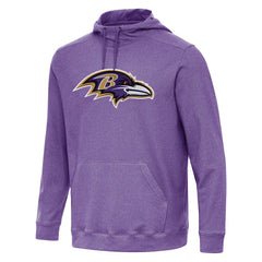 Baltimore Ravens Antigua Cloud Pullover Hoodie - Heather Purple Hoodies