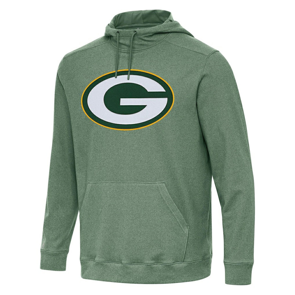 Green Bay Packers Antigua Cloud Pullover Hoodie - Heather Green Hoodies