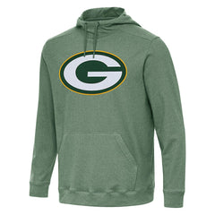 Green Bay Packers Antigua Cloud Pullover Hoodie - Heather Green Hoodies
