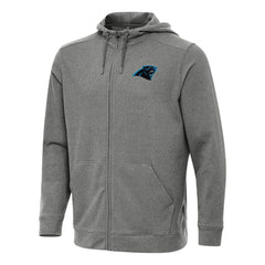 Carolina Panthers Antigua Effortless Full-Zip Hoodie - Heather Black Hoodies