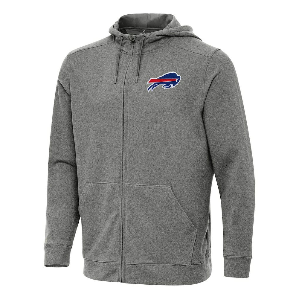 Buffalo Bills Antigua Effortless Full-Zip Hoodie - Heather Black Hoodies