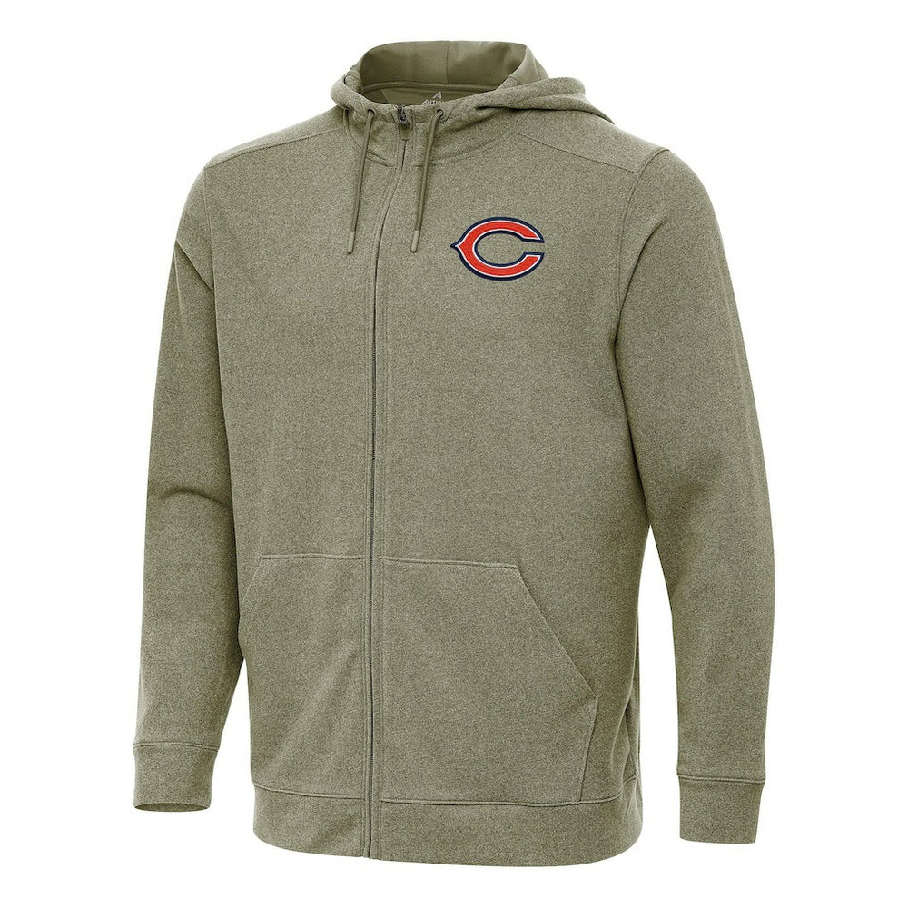 Chicago Bears Antigua Effortless Full-Zip Hoodie - Olive Hoodies