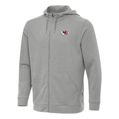 Kansas City Chiefs Antigua Effortless Full-Zip Hoodie - Heather Gray Hoodies