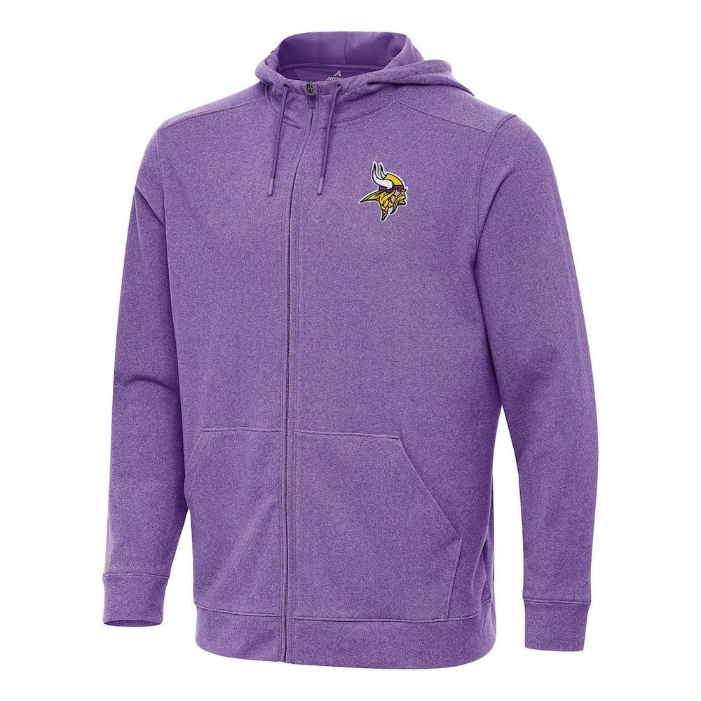Minnesota Vikings Antigua Effortless Full-Zip Hoodie - Heather Purple Hoodies