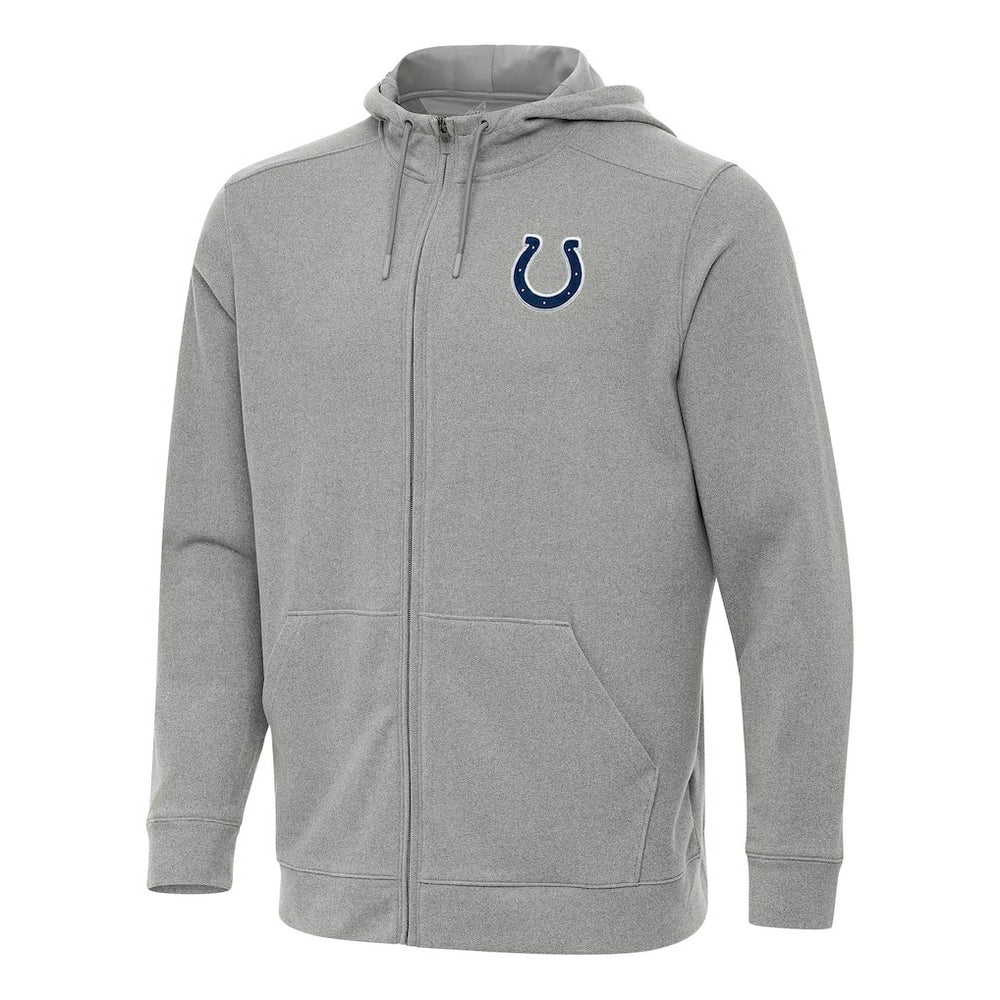 Indianapolis Colts Antigua Effortless Full-Zip Hoodie - Heather Gray Hoodies