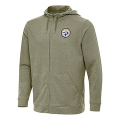 Pittsburgh Steelers Antigua Effortless Full-Zip Hoodie - Olive Hoodies