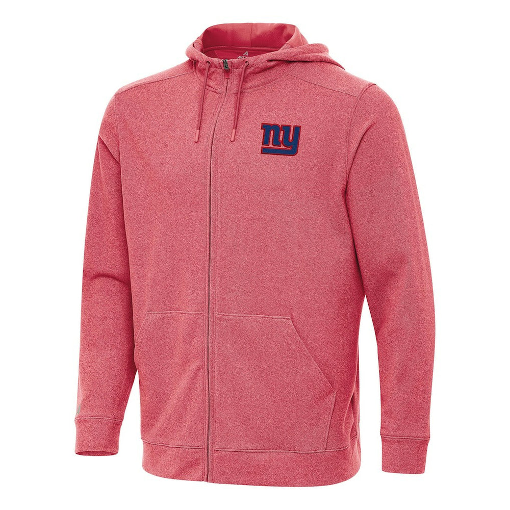 New York Giants Antigua Effortless Full-Zip Hoodie - Heather Red Hoodies