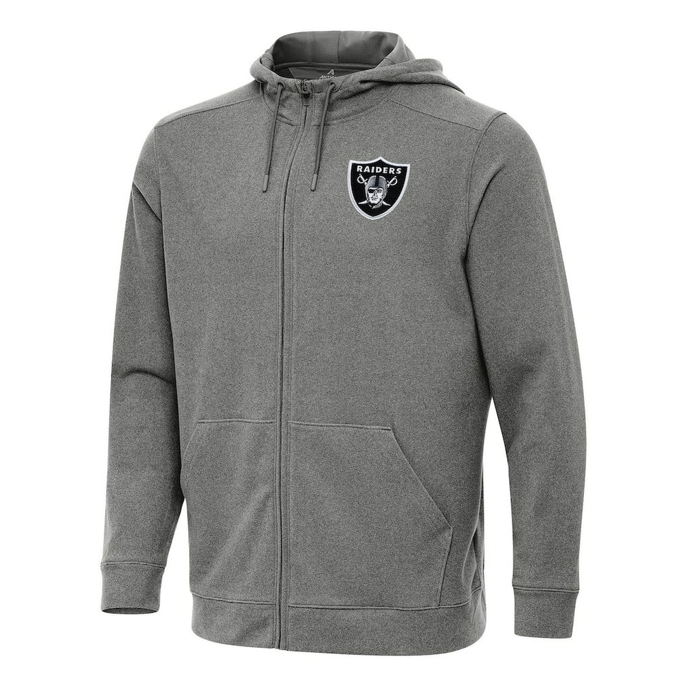 Las Vegas Raiders Antigua Effortless Full-Zip Hoodie - Heather Black Hoodies