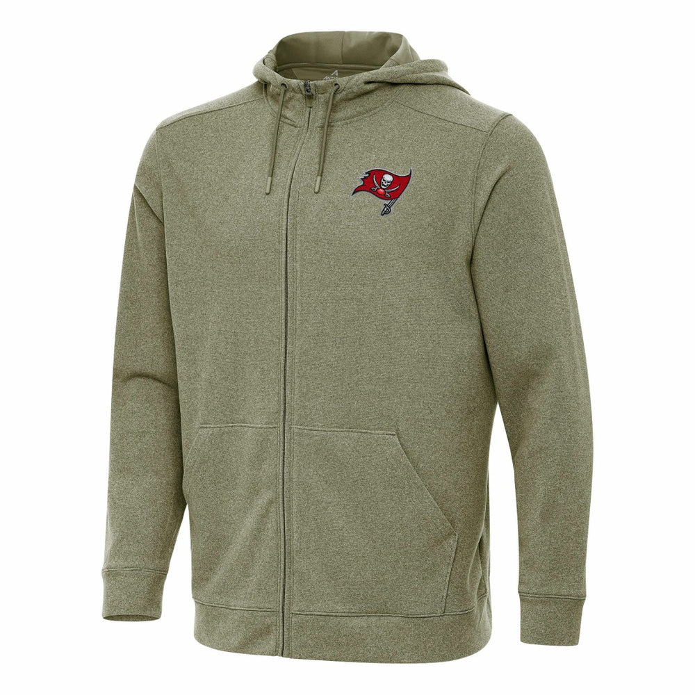 Tampa Bay Buccaneers Antigua Effortless Full-Zip Hoodie - Olive Hoodies