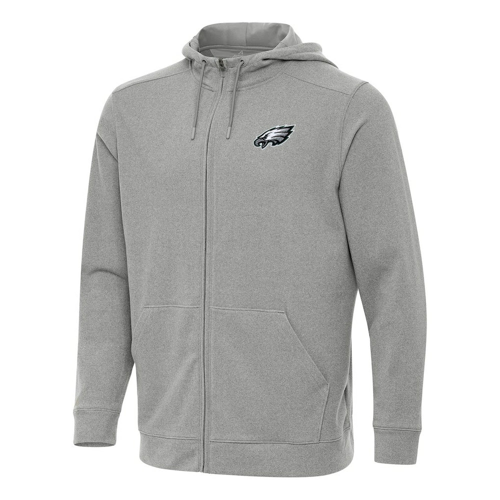 Philadelphia Eagles Antigua Effortless Full-Zip Hoodie - Heather Gray Hoodies