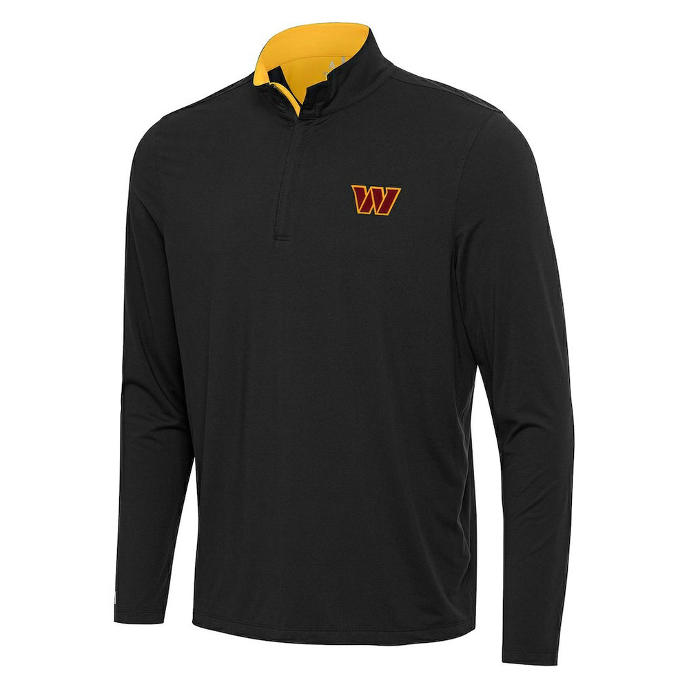 Washington Commanders Antigua Content Quarter-Zip Pullover Top - Black/Gold Pullover