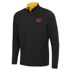 Washington Commanders Antigua Content Quarter-Zip Pullover Top - Black/Gold Pullover