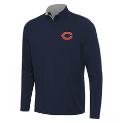 Chicago Bears Antigua Content Quarter-Zip Pullover Top - Navy/Gray Pullover