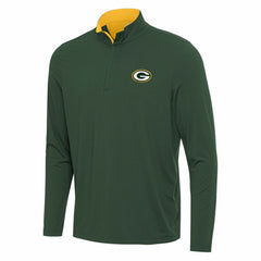 Green Bay Packers Antigua Content Quarter-Zip Pullover Top - Green/Gold Pullover