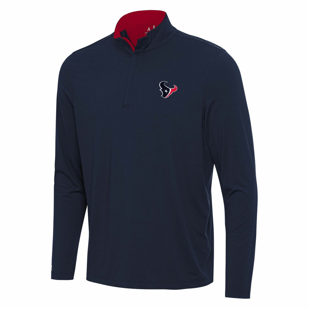 Houston Texans Antigua Content Quarter-Zip Pullover Top - Navy/Red Pullover