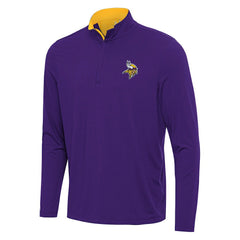 Minnesota Vikings Antigua Content Quarter-Zip Pullover Top - Purple/Gold Pullover