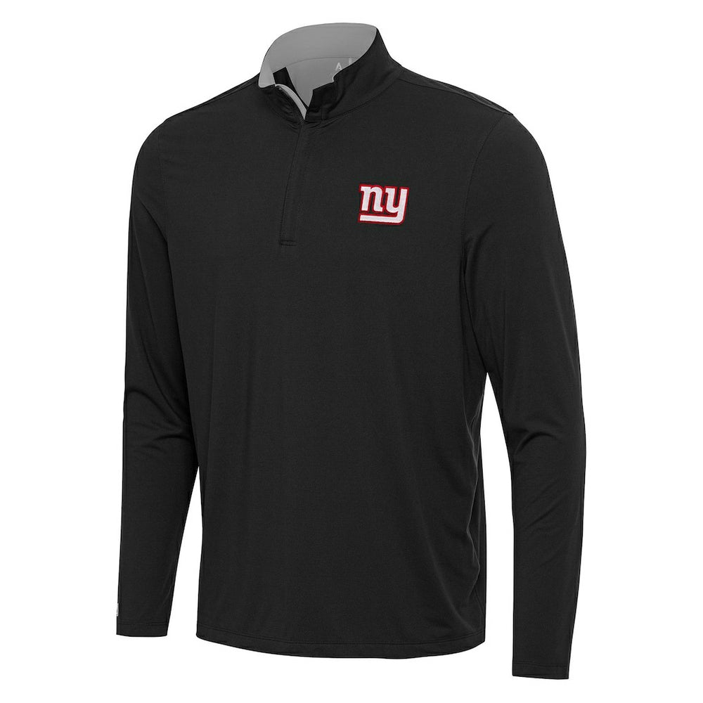 New York Giants Antigua Content Quarter-Zip Pullover Top - Black/Gray Pullover