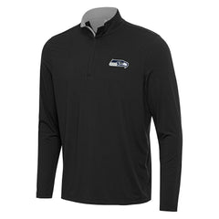 Seattle Seahawks Antigua Content Quarter-Zip Pullover Top - Black/Gray Pullover