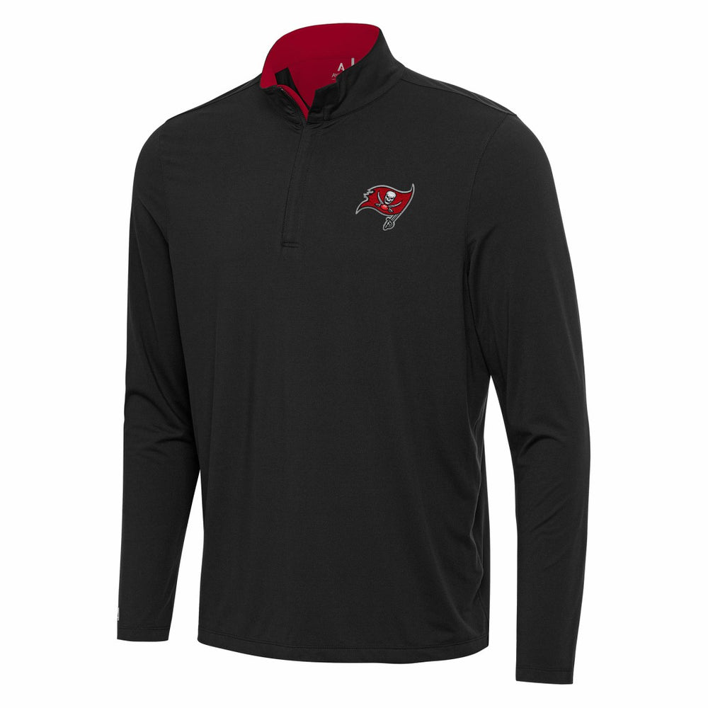 Tampa Bay Buccaneers Antigua Content Quarter-Zip Pullover Top - Black/Red Pullover