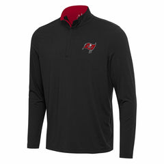 Tampa Bay Buccaneers Antigua Content Quarter-Zip Pullover Top - Black/Red Pullover