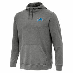 Detroit Lions Antigua Cloud Pullover Hoodie - Heather Black Hoodies