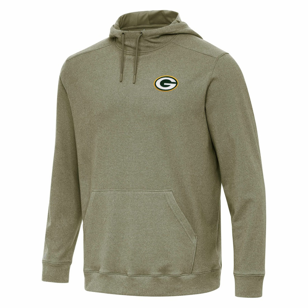 Green Bay Packers Antigua Cloud Pullover Hoodie - Olive Hoodies