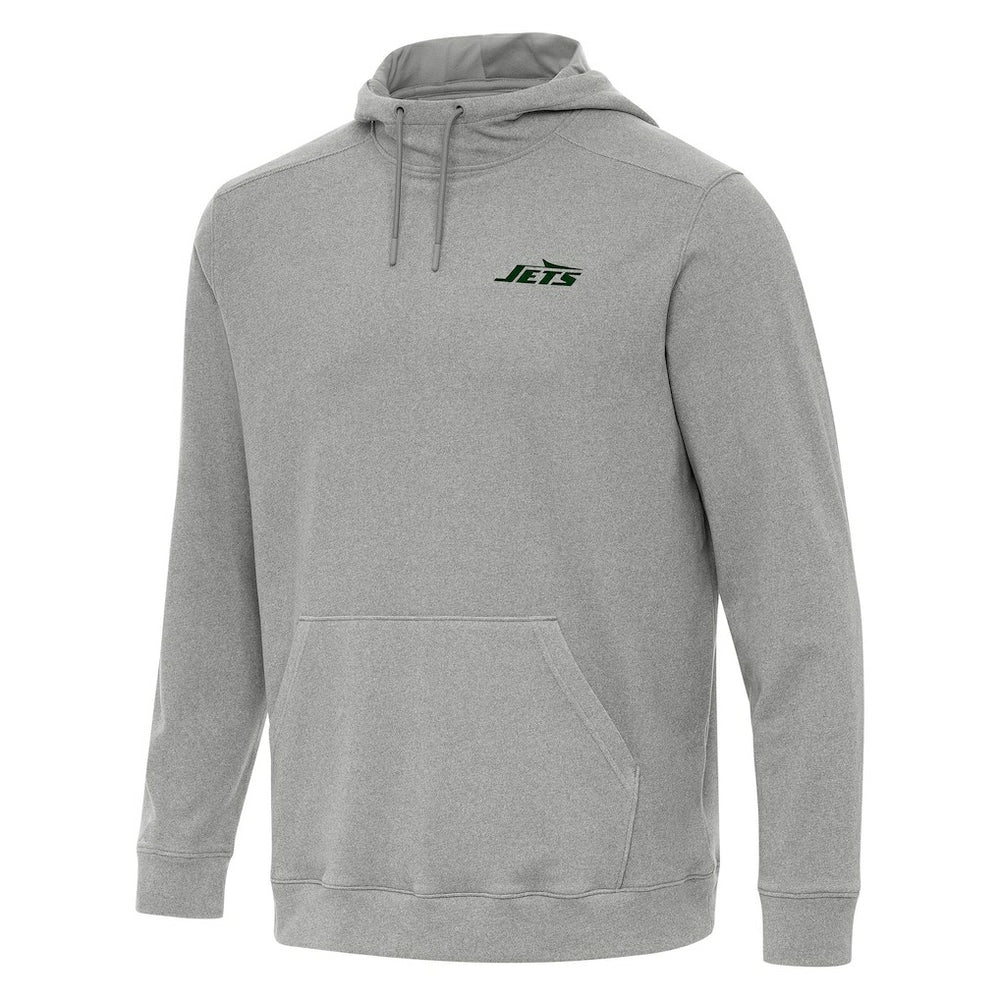 New York Jets Antigua Cloud Pullover Hoodie - Heather Gray Hoodies