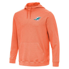 Miami Dolphins Antigua Cloud Pullover Hoodie - Heather Orange Hoodies
