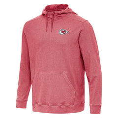 Kansas City Chiefs Antigua Cloud Pullover Hoodie - Heather Red Hoodies