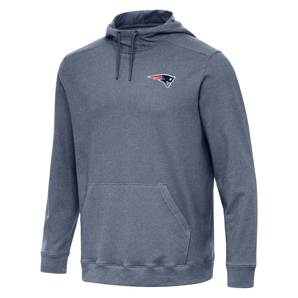 New England Patriots Antigua Cloud Pullover Hoodie - Heather Navy Hoodies