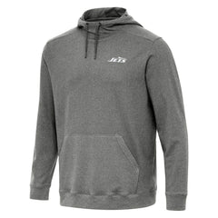 New York Jets Antigua Cloud Pullover Hoodie - Heather Black Hoodies