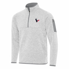 Houston Texans Antigua Fortune Quarter-Zip Pullover Jacket - Heather Gray Pullover