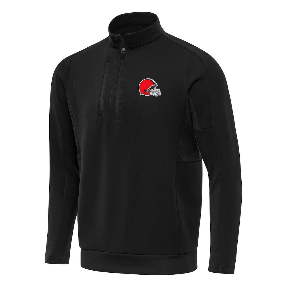 Cleveland Browns Antigua Generation Quarter-Zip Pullover Top - Black Pullover