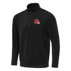Cleveland Browns Antigua Generation Quarter-Zip Pullover Top - Black Pullover