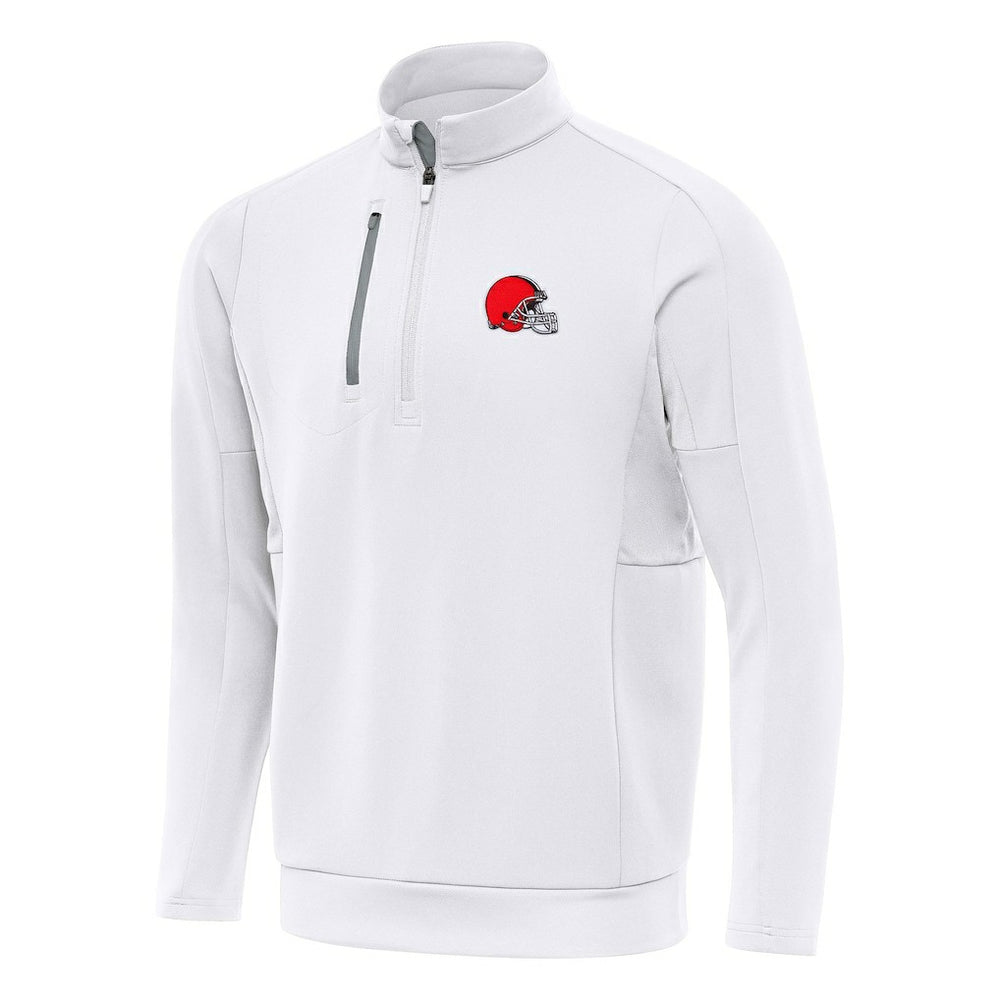 Cleveland Browns Antigua Generation Quarter-Zip Pullover Top - White Pullover