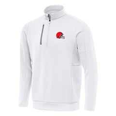 Cleveland Browns Antigua Generation Quarter-Zip Pullover Top - White Pullover